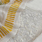 White With Yellow Handloom Georgette Suit With Thread Embroidery