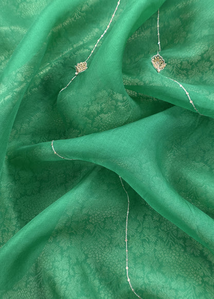 Indian traditional wear unstitched brocade silk fabric

