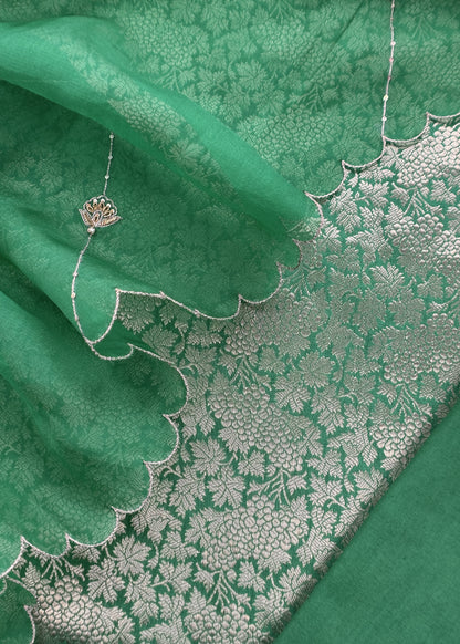 Indian Traditional Wear Brocade Organza Fabric

