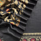 Black Pure Pashmina Unstitched Suits With Kalamkari Dupatta