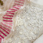 White With Pink Handloom Georgette Suit With Thread Embroidery