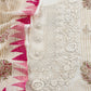 White With Pink Handloom Georgette Suit With Thread Embroidery