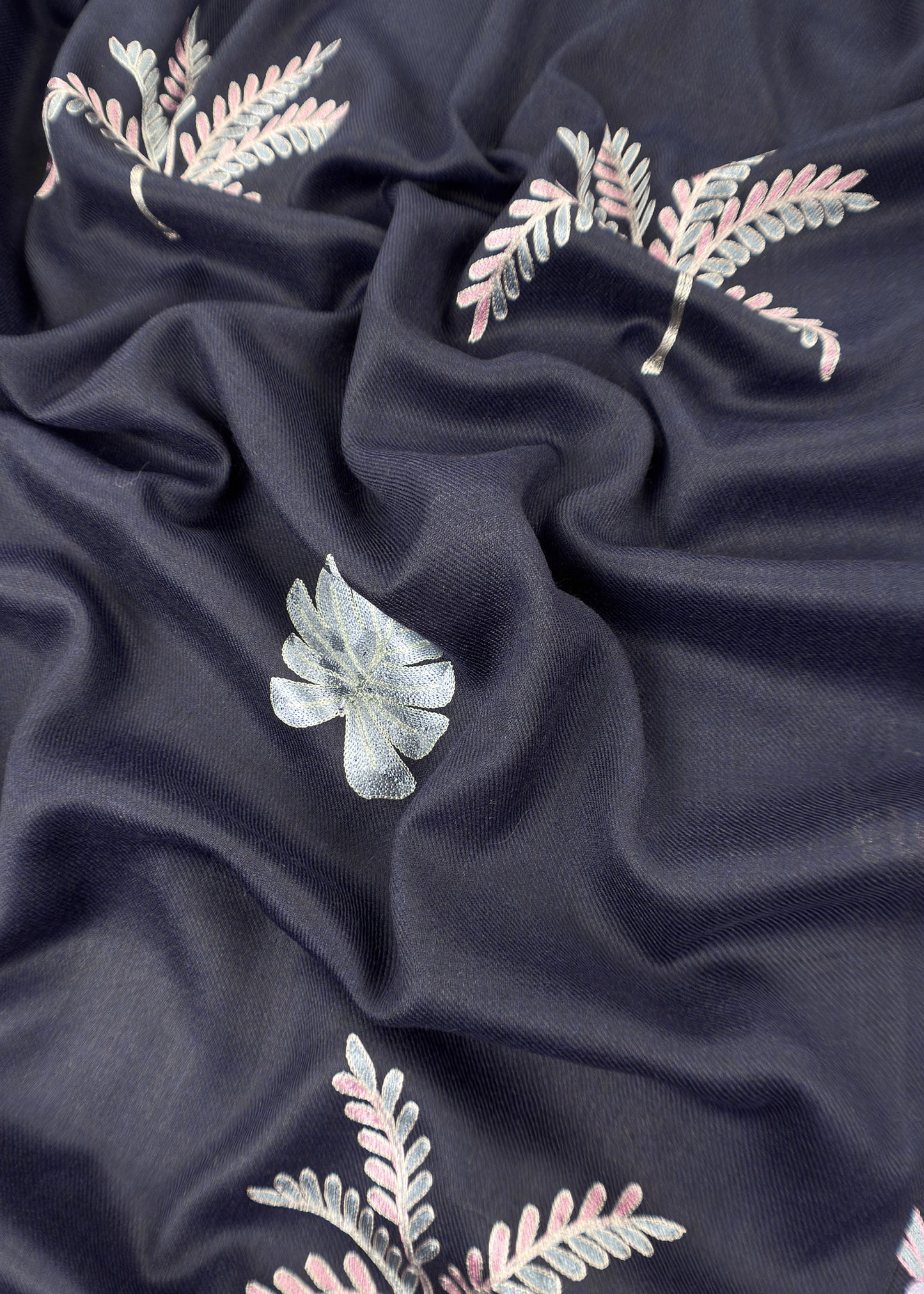 Black Unstitched Woolen Suit With Aari Embroidery Work