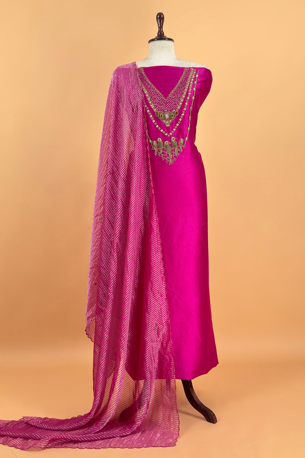 Festive wear tissue silk unstitched suit with dupatta

