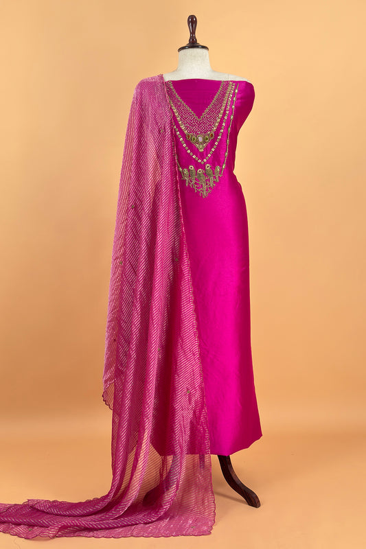 Festive wear tissue silk unstitched suit with dupatta

