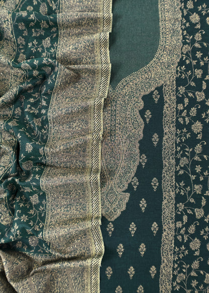 Green Premium Pashmina Silk Suit With Dupatta