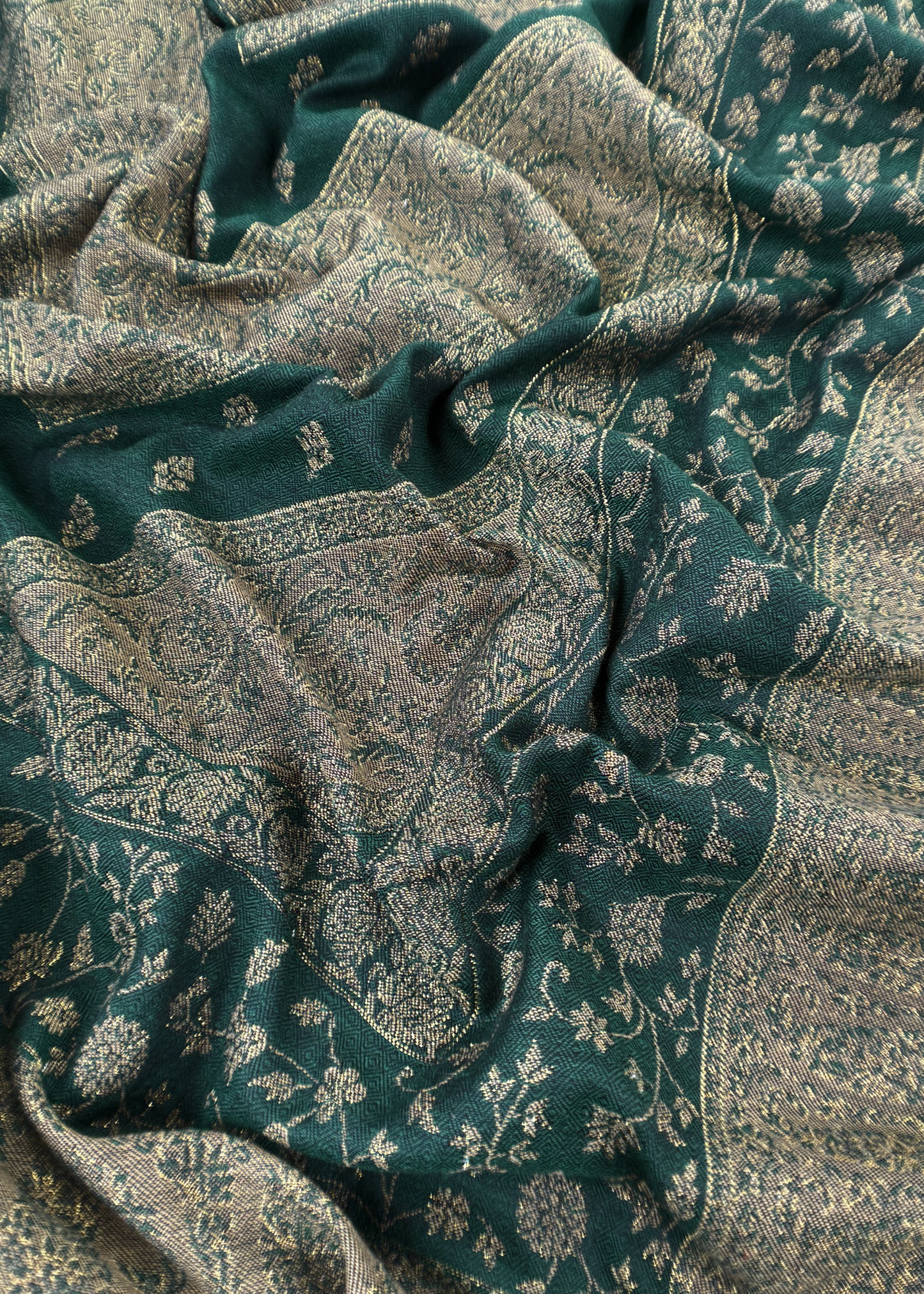 Green Premium Pashmina Silk Suit With Dupatta