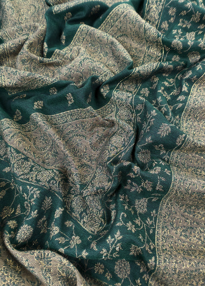 Green Premium Pashmina Silk Suit With Dupatta