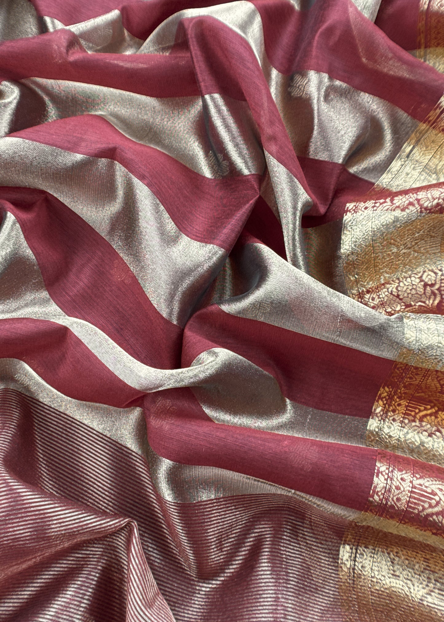 Maroon Banarasi Chanderi Suit With Dupatta