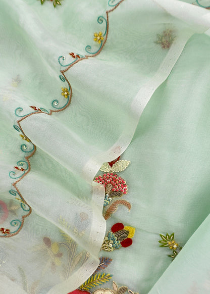 Luxury Handloom kora silk suit with dupatta

