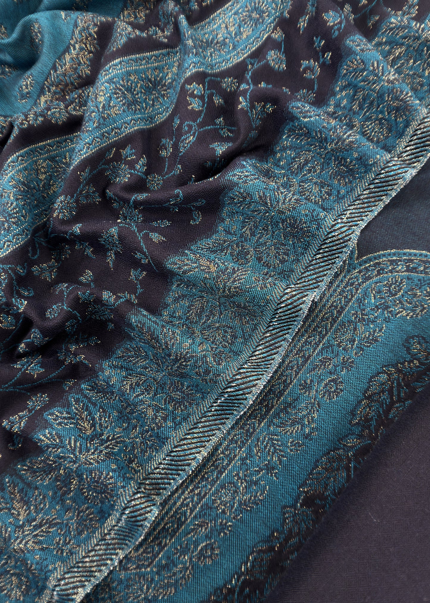 Navy Blue Premium Pashmina Silk Suit With Dupatta