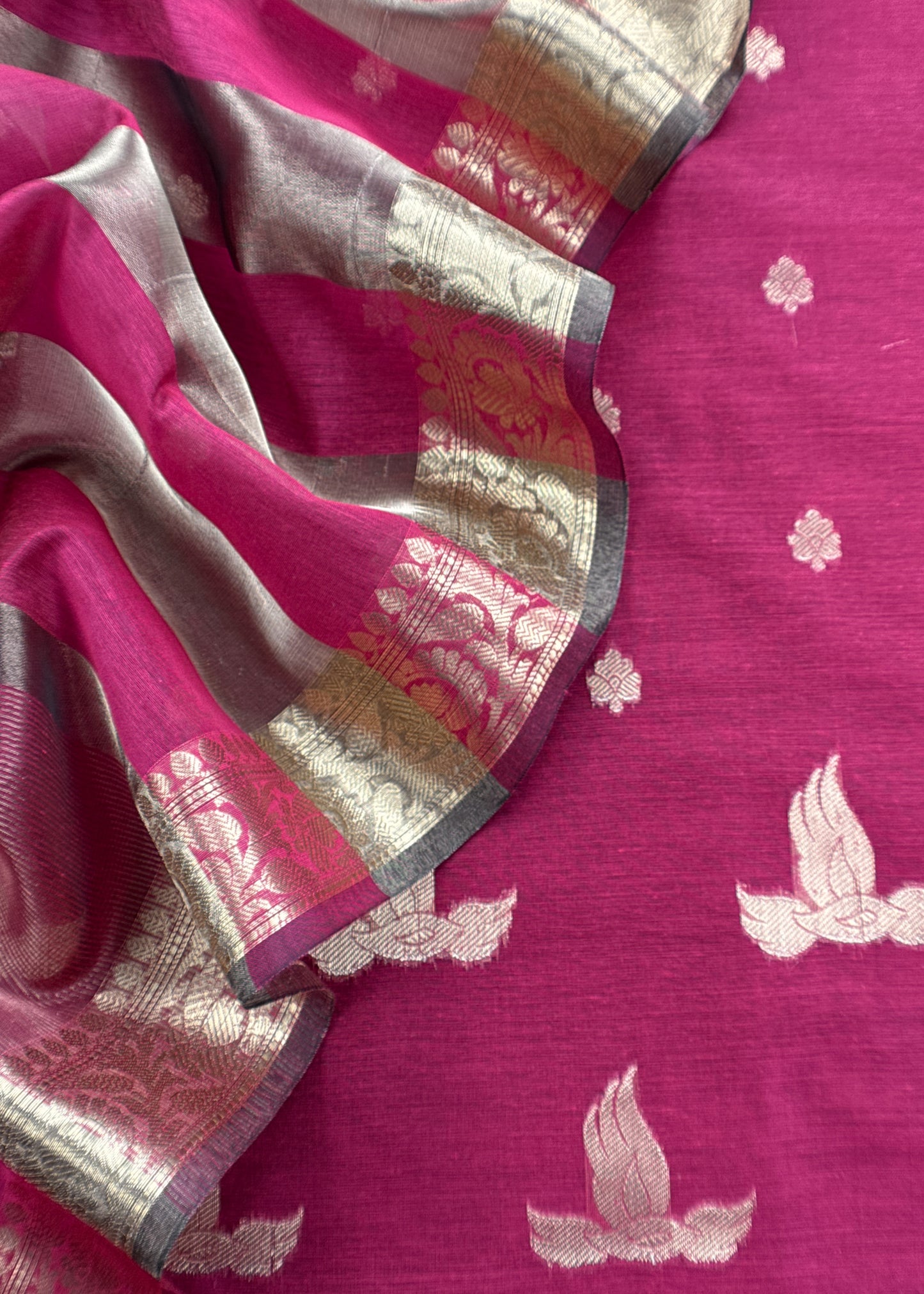 Pink Banarasi Chanderi Suit With Dupatta