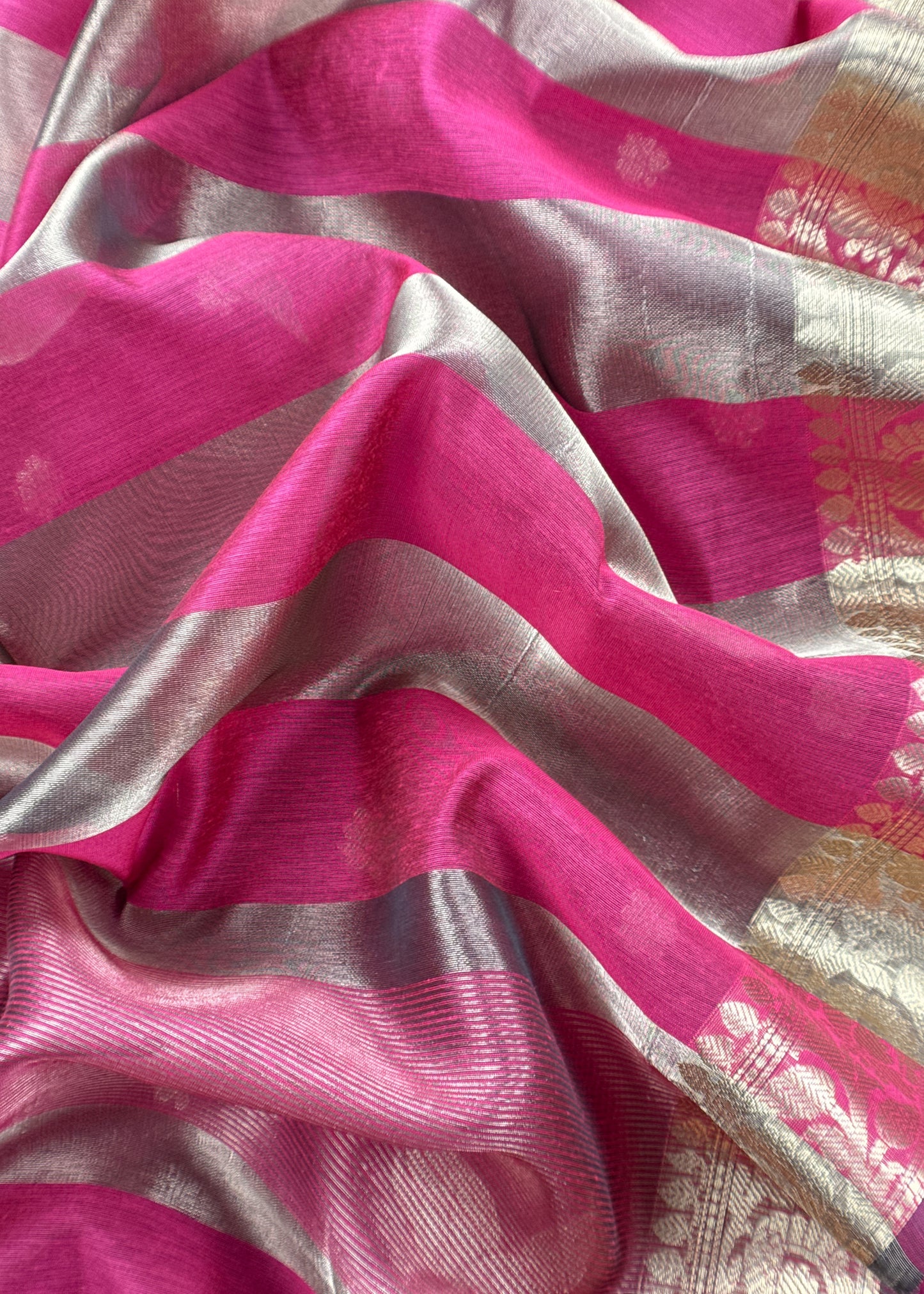 Pink Banarasi Chanderi Suit With Dupatta