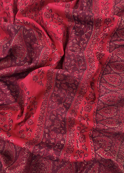 Red Premium Pashmina Silk Suit With Dupatta