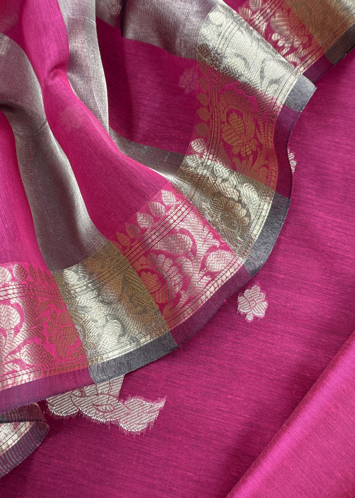 Pink Banarasi Chanderi Suit With Dupatta
