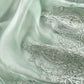 Mint Green Kalasheel Luxe Handloom Organza Suit With Garden French Embroidery