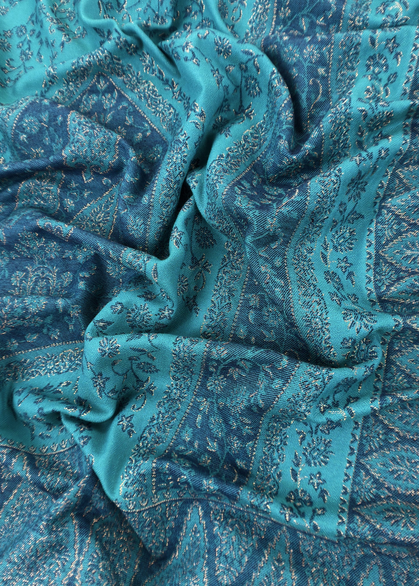 Blue Premium Pashmina Silk Suit With Dupatta