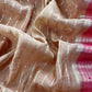 Pink And Medium Brown Banarasi Chanderi Suit With Contrast Dupatta