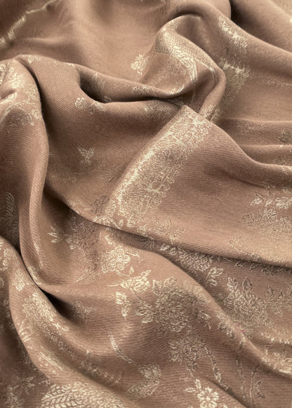 Beige Woolen Unstitched Suit With Kani Weaving