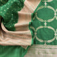 Green Pure Varanasi Silk Kurta And Kora Silk Dupatta With Cutwork Zari Weaving