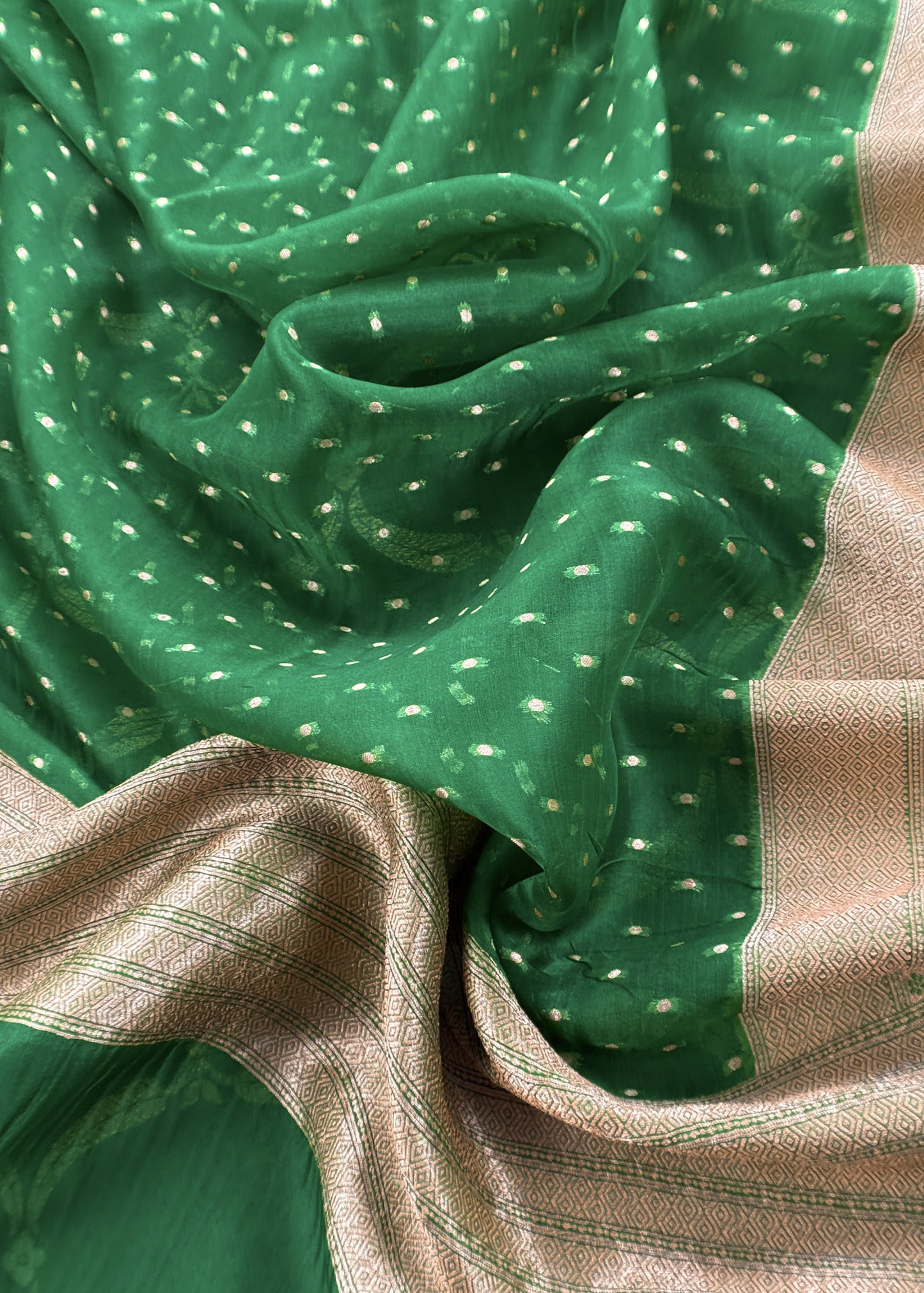 Green Pure Varanasi Silk Kurta And Kora Silk Dupatta With Cutwork Zari Weaving