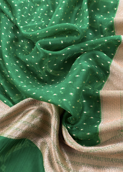 Green Pure Varanasi Silk Kurta And Kora Silk Dupatta With Cutwork Zari Weaving