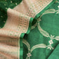 Green Pure Varanasi Silk Kurta And Kora Silk Dupatta With Cutwork Zari Weaving