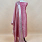 Deep Pink Designer Pure Brocade Silk Kurta And Tissue Silk Dupatta