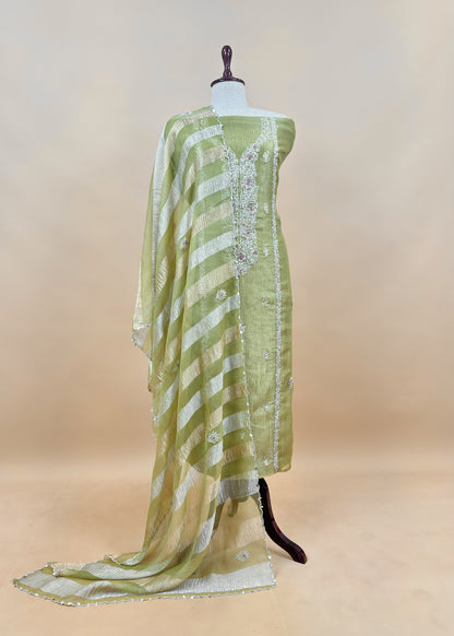 Green Presenting Our Stunningly Beautiful Crushed Tissue Silk Suit Set From विवाह Collection By Kalasheel