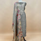 Olive Green Pure Crushed Tissue Kurta And Brush-Print Dupatta With Handwork