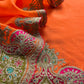 Orange Pure Silk Suit With Gota Tilla Embroidery