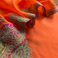 Orange Pure Silk Suit With Gota Tilla Embroidery
