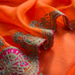Orange Pure Silk Suit With Gota Tilla Embroidery