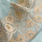 Summers Baby Blue Pure Satin Silk Kurta And Tissue Silk Dupatta With French Thread Embroidery