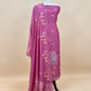 Pink Pure Mulmul Unstitched Fabric With Warli Art Appliqué Work