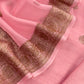 Light Pink Handloom Raw Silk Kurta And Kora Silk Dupatta With Gold Kadwa Weaving