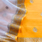 Yellow Handloom Raw Silk Kurta and Kora Silk Dupatta with Gold Kadwa Weaving