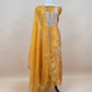 Yellow Handloom Silk Suit With Zardosi Embroidery