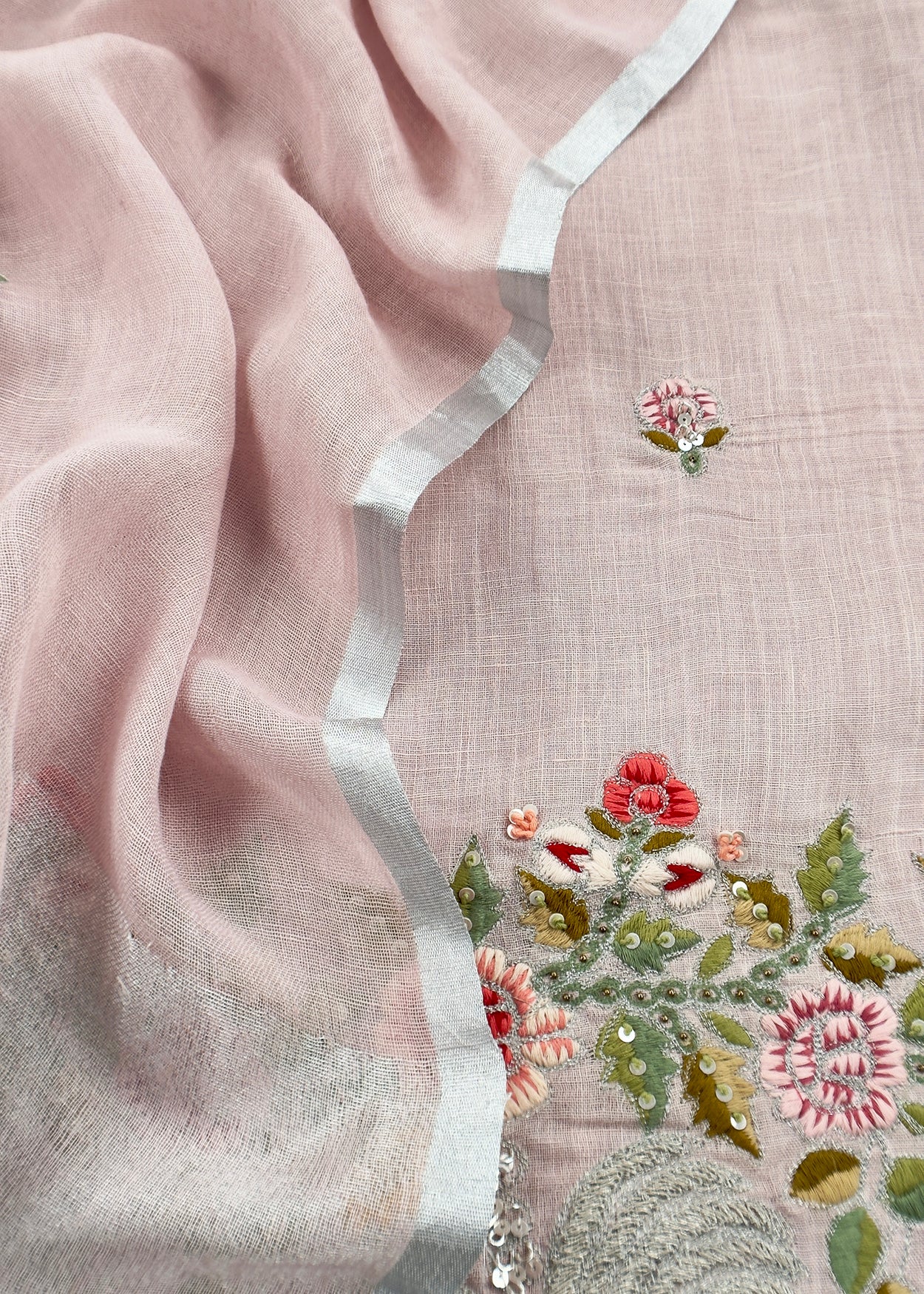 Lilac Presenting Our Pure Linen Unstitched Dupatta-Suit From Kalasheel’s The Little Garden Collection 🕊️
