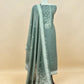 Green Chanderi Linen Suit With Jamdani Weaving