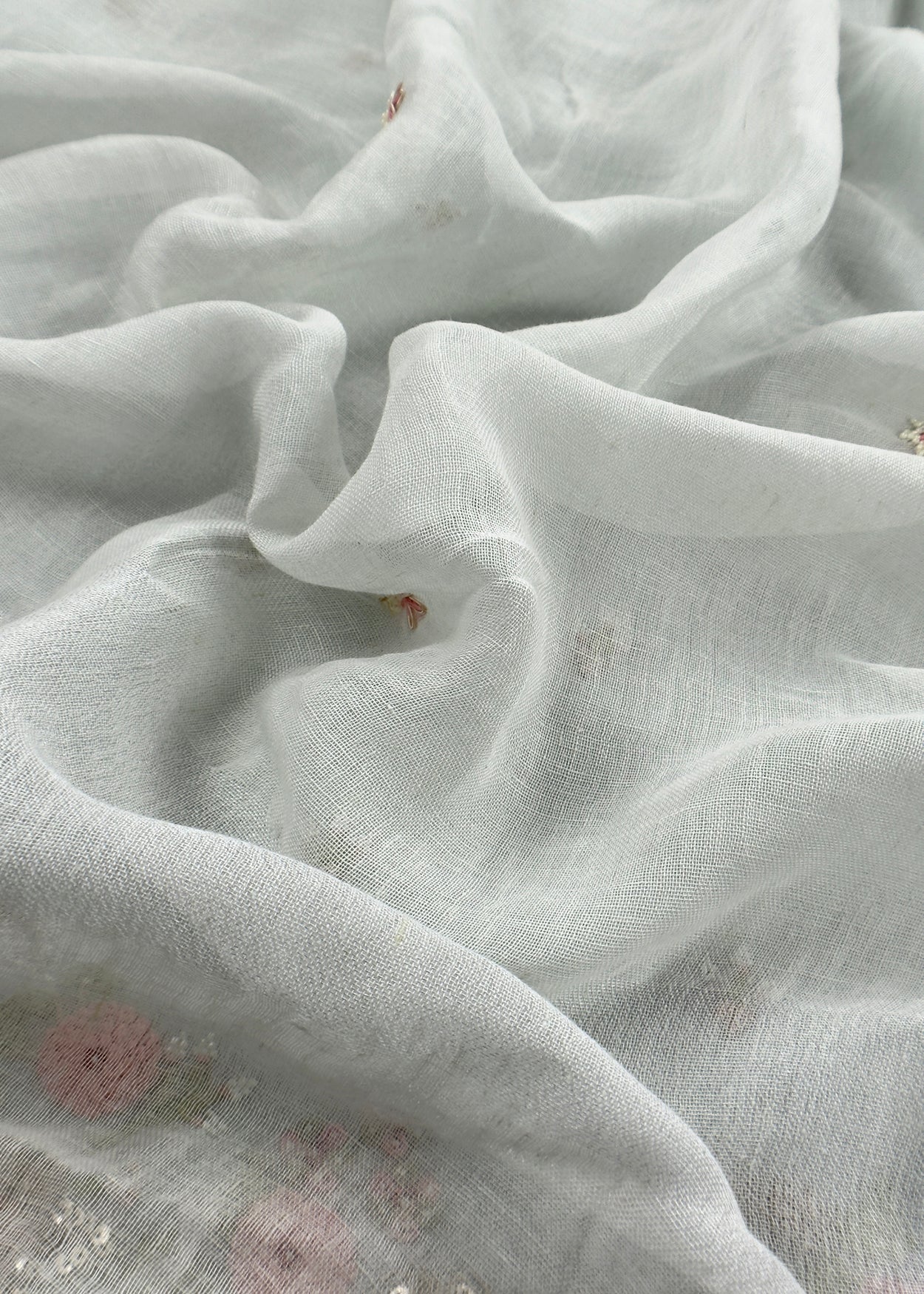 Powder Blue Presenting Our Pure Linen Unstitched Dupatta-Suit From Kalasheel’s The Little Garden Collection 🕊️