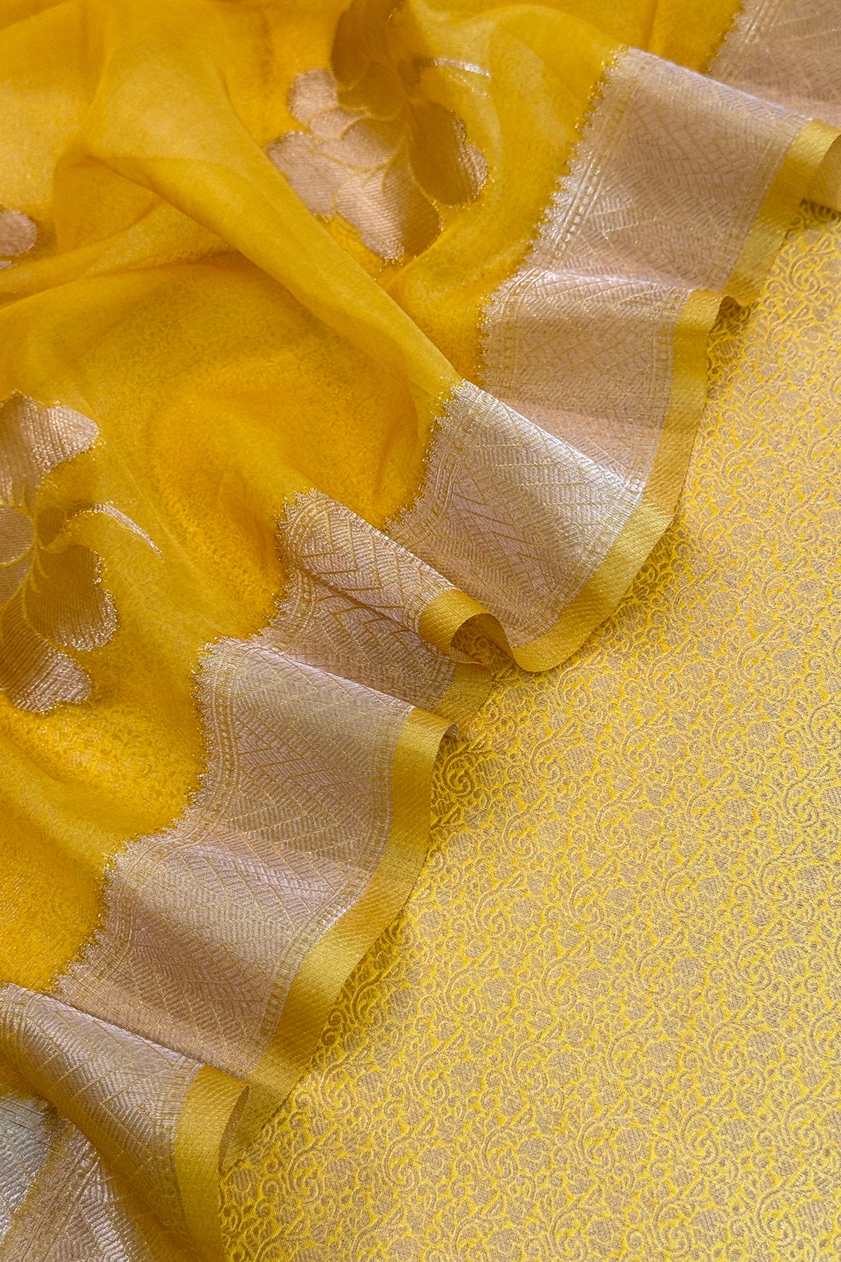 Indian Traditional Wear Brocade Organza Fabric

