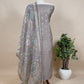 Chikoo Grey Handloom Banarasi Suit Set With Kalamkari Organza Dupatta