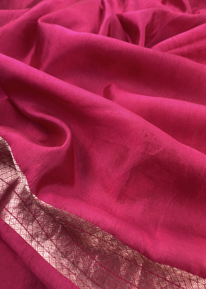 Maroon Handloom Katan Silk Suit Fabric With Peonies Kadwa Weaving