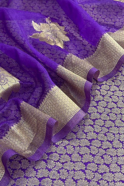 Indian Traditional Wear Brocade Organza Fabric

