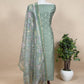 Pine Green Handloom Banarasi Suit set with Kalamkari Organza dupatta