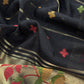 Black Jamdani Woven Unstitched Suit With Paithani Work
