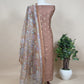 Walnut Brown Handloom Banarasi Suit set with Kalamkari Organza dupatta