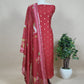 Pure Unstitched Handloom Banarasi Chanderi Suit Brushprint Dupatta