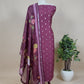 Pure Unstitched Handloom Banarasi Chanderi Suit Brushprint Dupatta